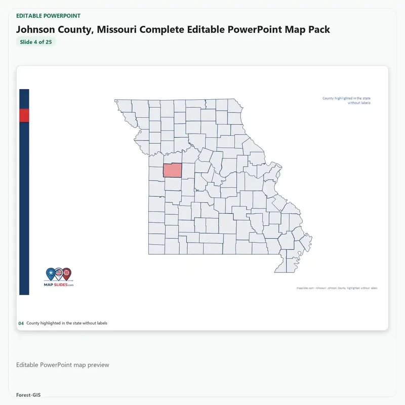 Johnson County, Missouri Editable Map Pack - Image 4