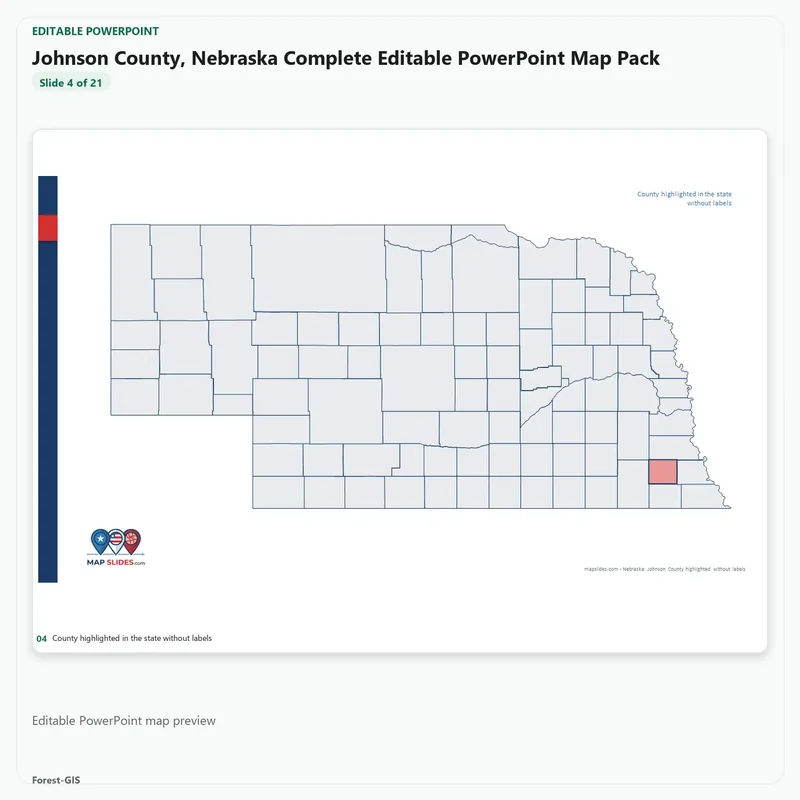 Johnson County, Nebraska Editable Map Pack - Image 4