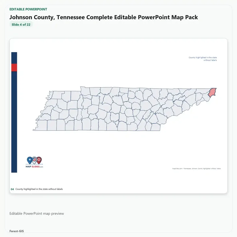 Johnson County, Tennessee Editable Map Pack - Image 4