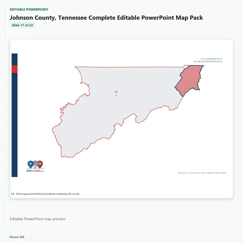 Johnson County, Tennessee Editable Map Pack - Image 5
