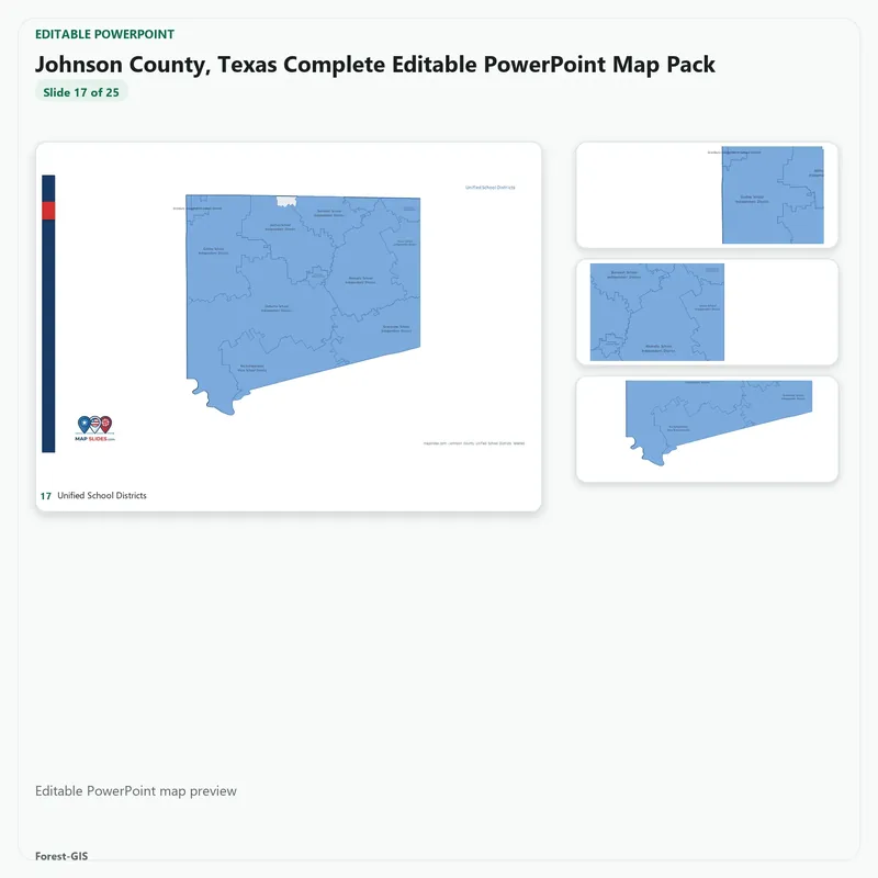 Johnson County, Texas Editable Map Pack - Image 5