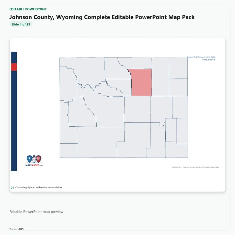 Johnson County, Wyoming Editable Map Pack - Image 4