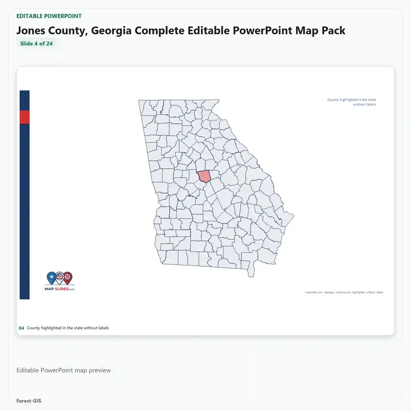 Jones County, Georgia Editable Map Pack - Image 4