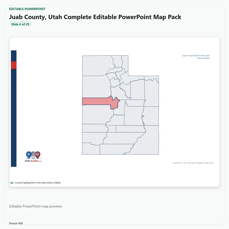 Juab County, Utah Editable Map Pack - Image 4