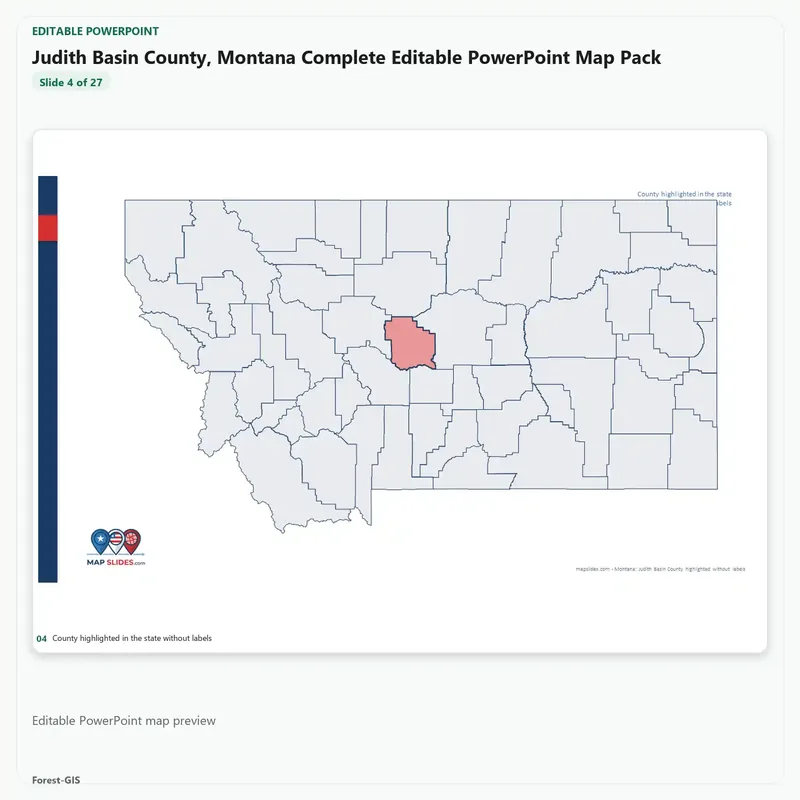 Judith Basin County, Montana Editable Map Pack - Image 4