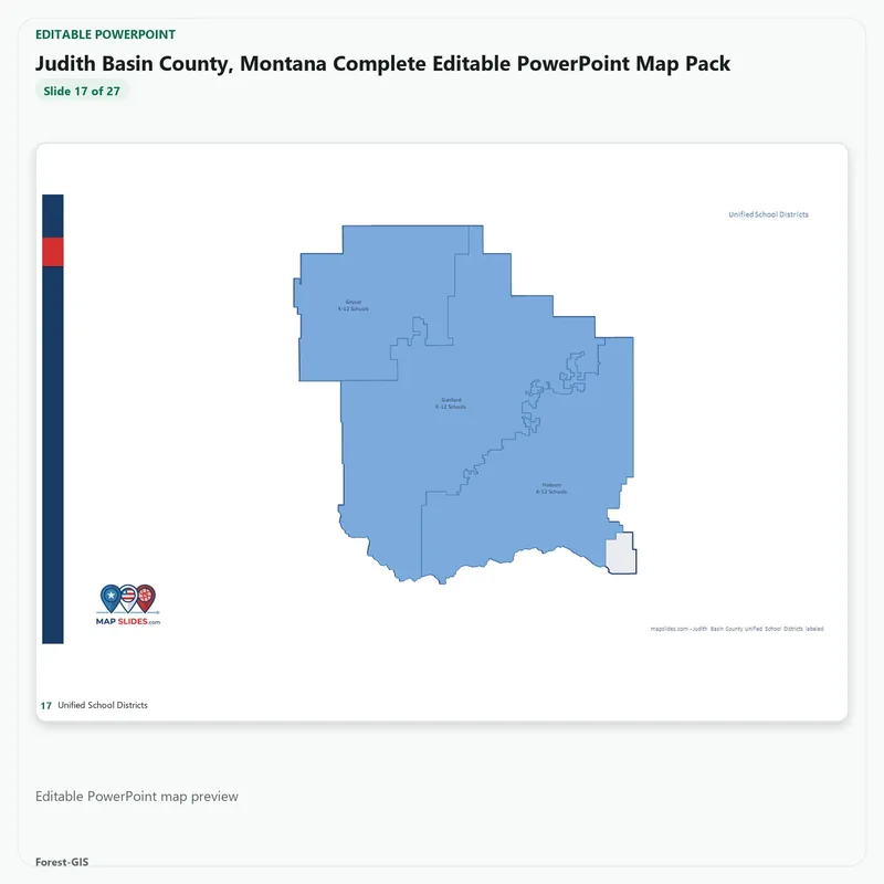 Judith Basin County, Montana Editable Map Pack - Image 5