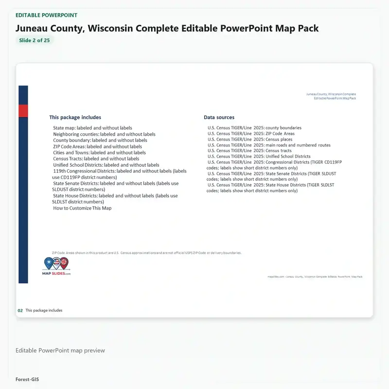 Juneau County, Wisconsin Editable Map Pack - Image 3