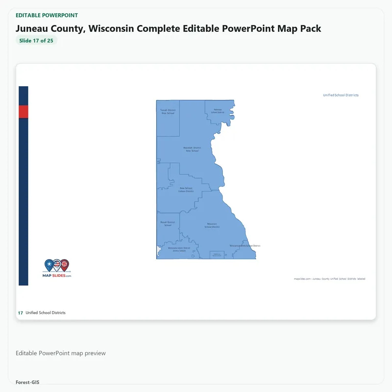 Juneau County, Wisconsin Editable Map Pack - Image 5