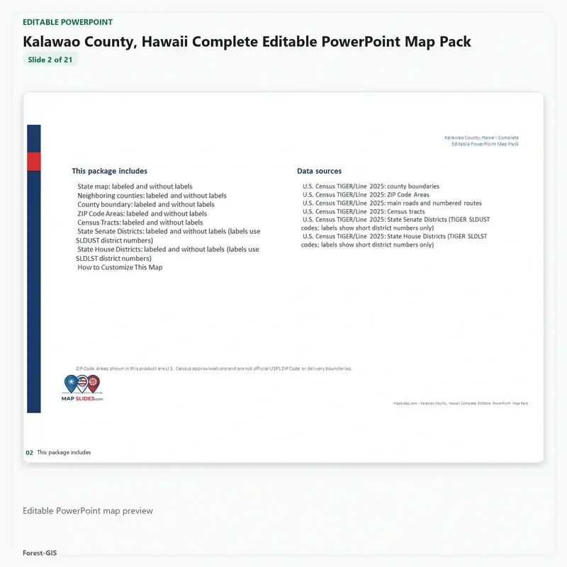 Kalawao County, Hawaii Editable Map Pack - Image 3