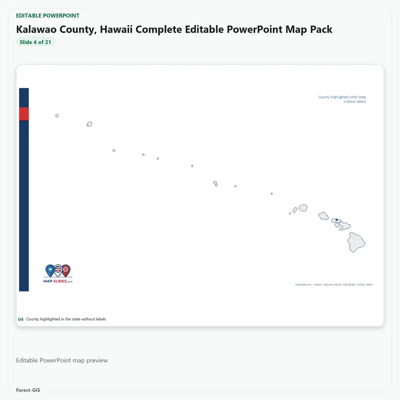 Kalawao County, Hawaii Editable Map Pack - Image 4