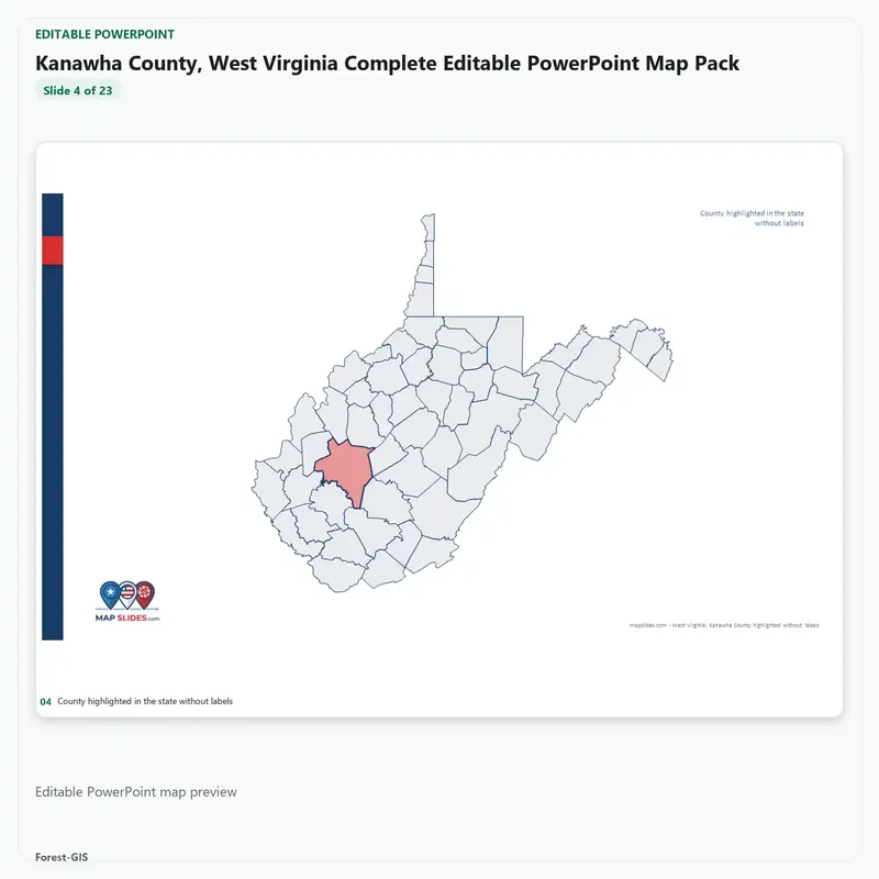 Kanawha County, West Virginia Editable Map Pack - Image 4
