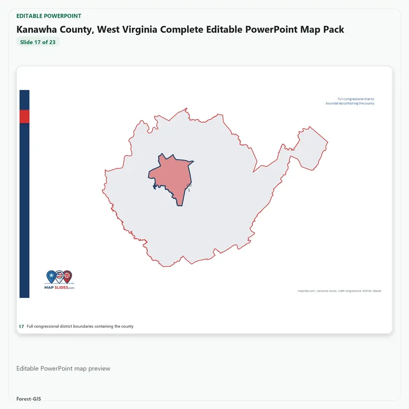 Kanawha County, West Virginia Editable Map Pack - Image 5