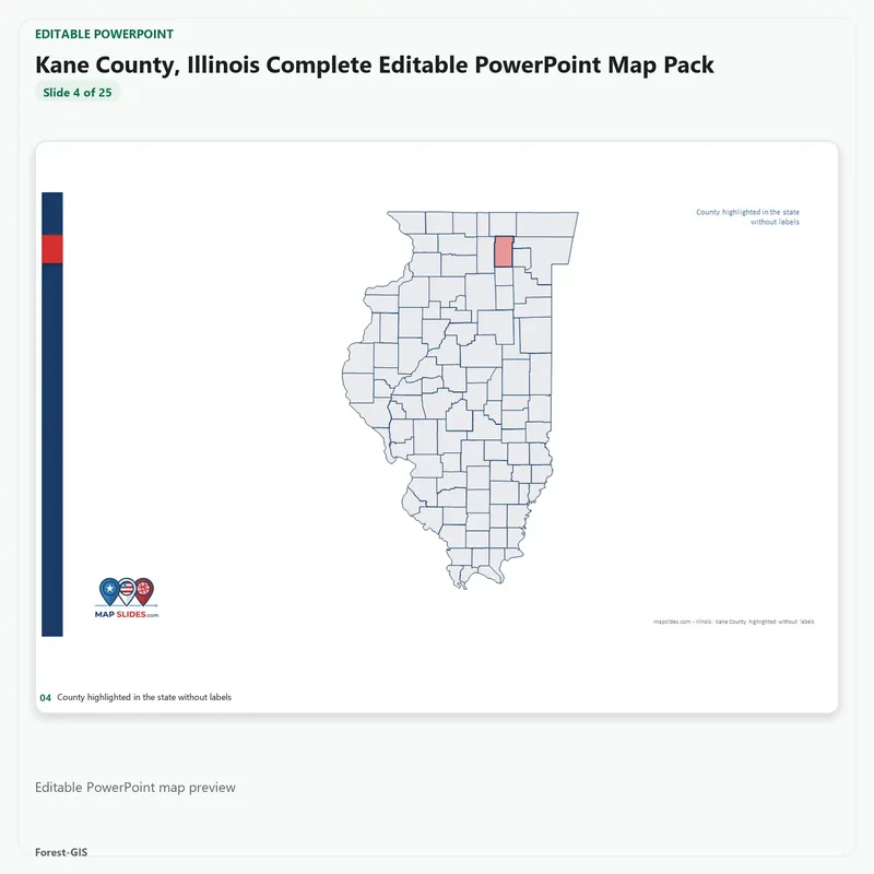 Kane County, Illinois Editable Map Pack - Image 4
