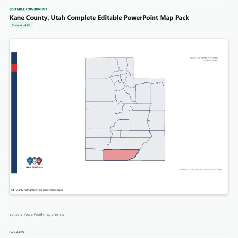 Kane County, Utah Editable Map Pack - Image 4