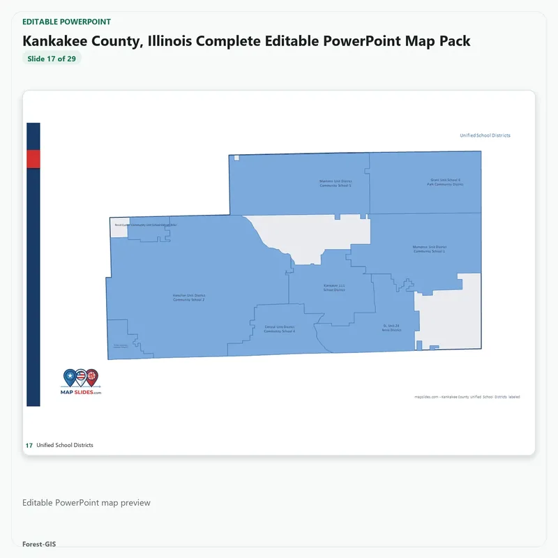 Kankakee County, Illinois Editable Map Pack - Image 5