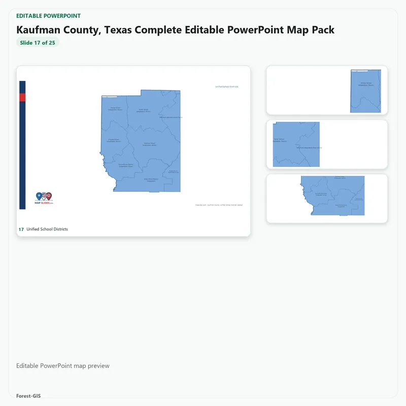 Kaufman County, Texas Editable Map Pack - Image 5