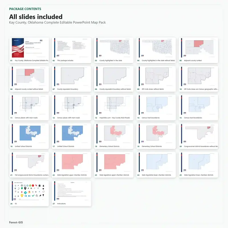 Kay County, Oklahoma Editable Map Pack - Image 2