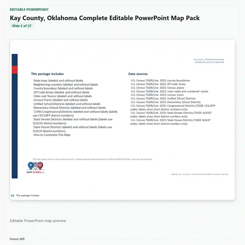 Kay County, Oklahoma Editable Map Pack - Image 3