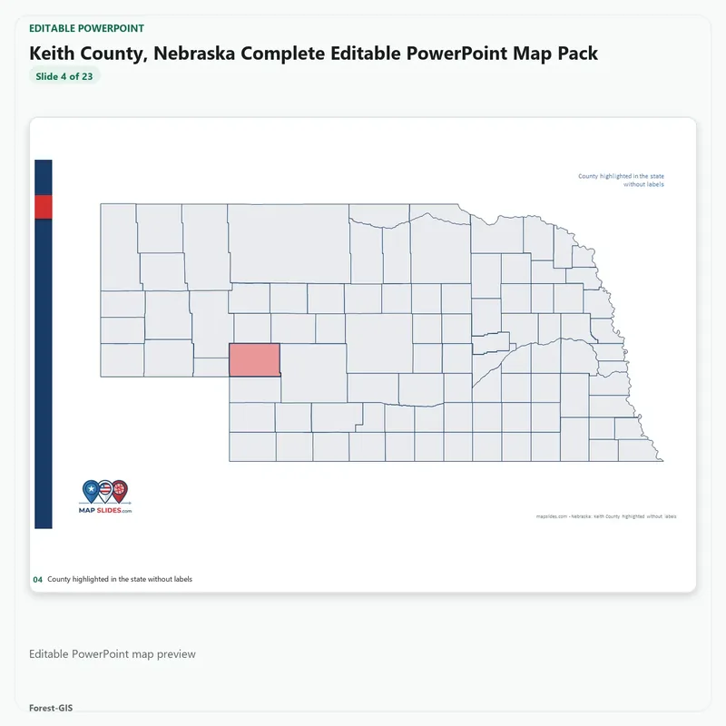 Keith County, Nebraska Editable Map Pack - Image 4