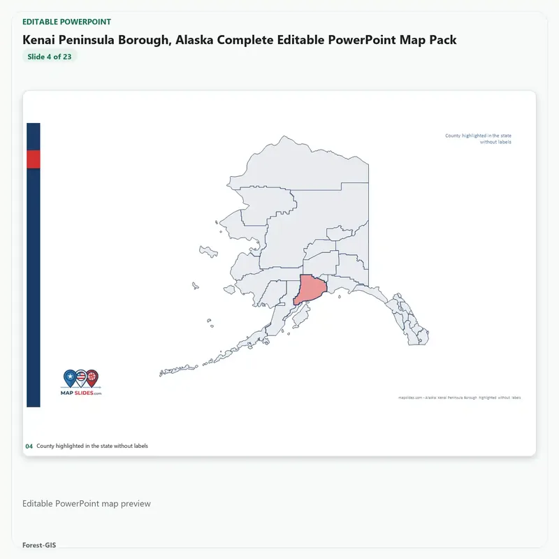 Kenai Peninsula Borough, Alaska Editable Map Pack - Image 4