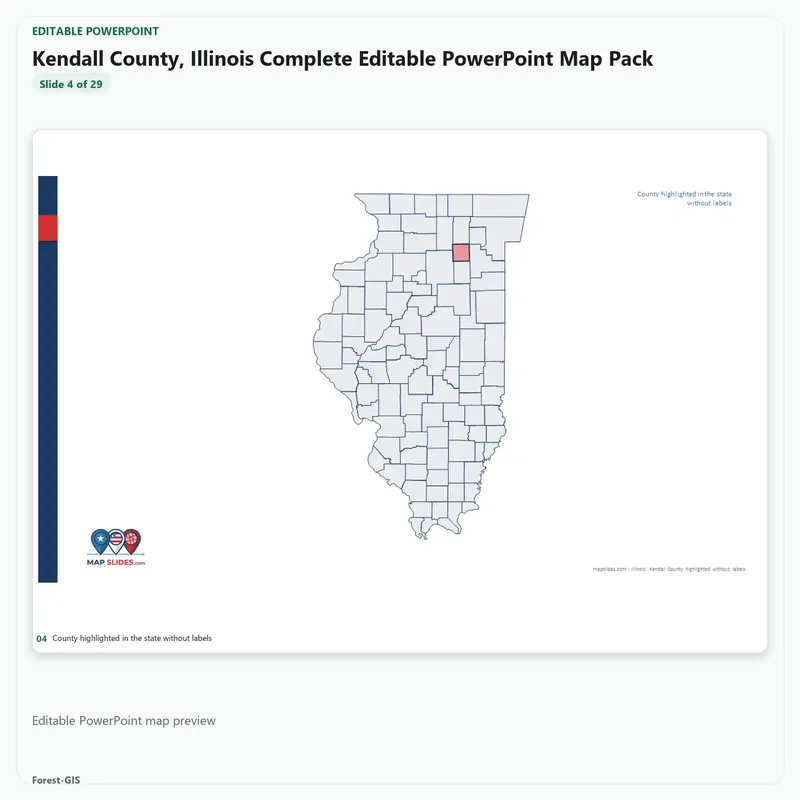 Kendall County, Illinois Editable Map Pack - Image 4