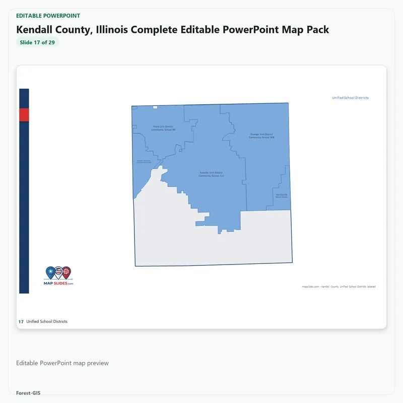 Kendall County, Illinois Editable Map Pack - Image 5