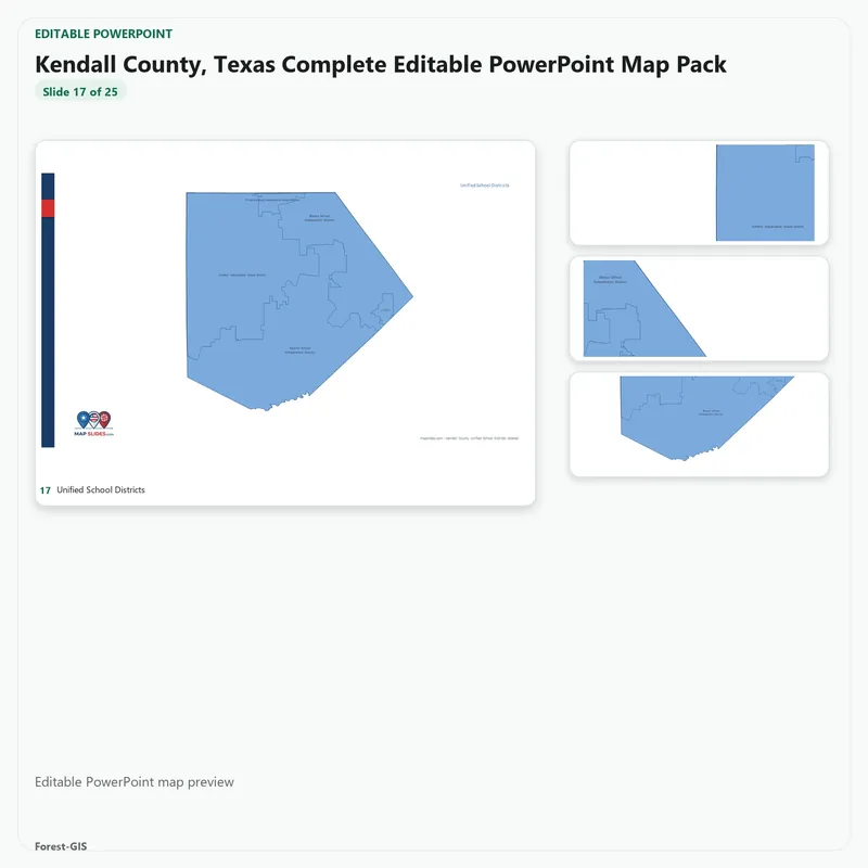 Kendall County, Texas Editable Map Pack - Image 5