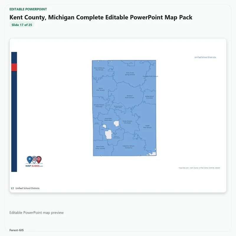 Kent County, Michigan Editable Map Pack - Image 5