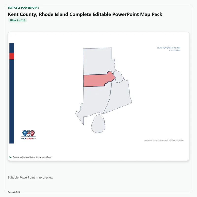 Kent County, Rhode Island Editable Map Pack - Image 4