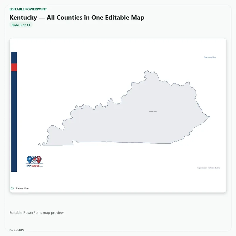 Kentucky — All Counties in One Editable Map - Image 2