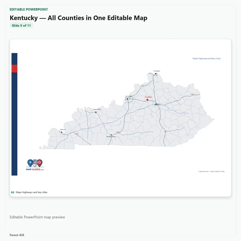 Kentucky — All Counties in One Editable Map - Image 3