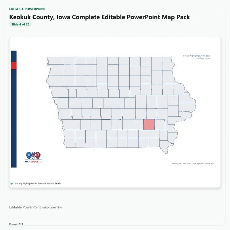 Keokuk County, Iowa Editable Map Pack - Image 4