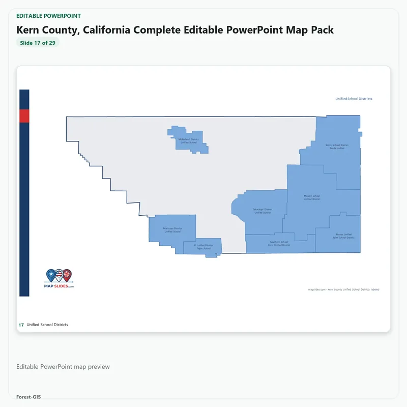 Kern County, California Editable Map Pack - Image 5
