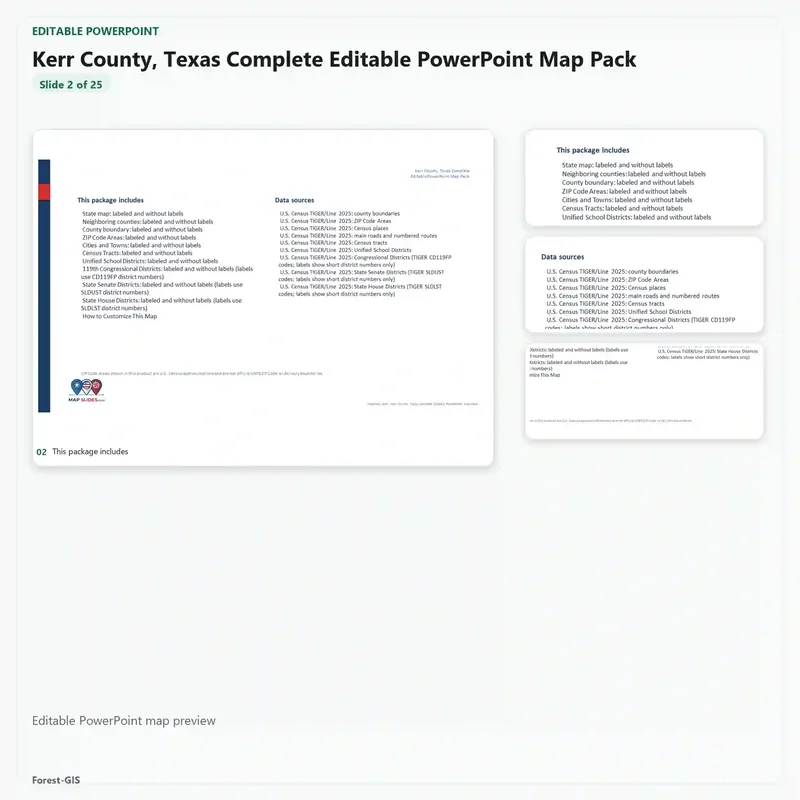 Kerr County, Texas Editable Map Pack - Image 3