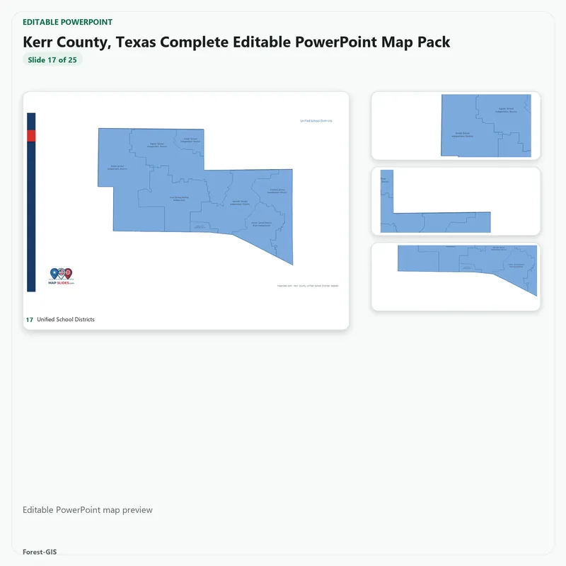 Kerr County, Texas Editable Map Pack - Image 5