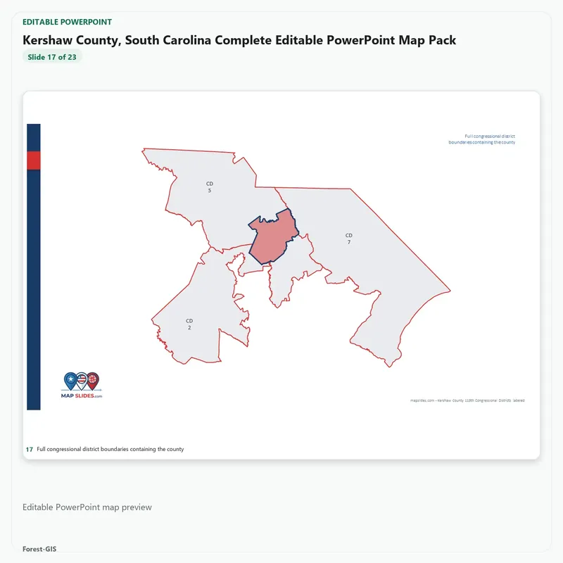 Kershaw County, South Carolina Editable Map Pack - Image 5