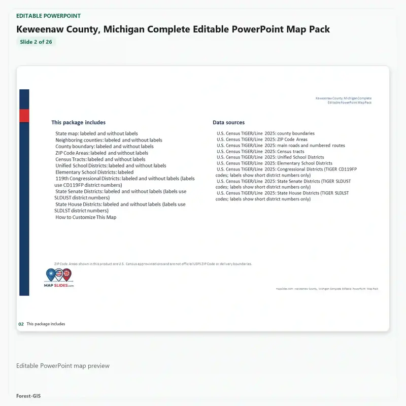 Keweenaw County, Michigan Editable Map Pack - Image 3