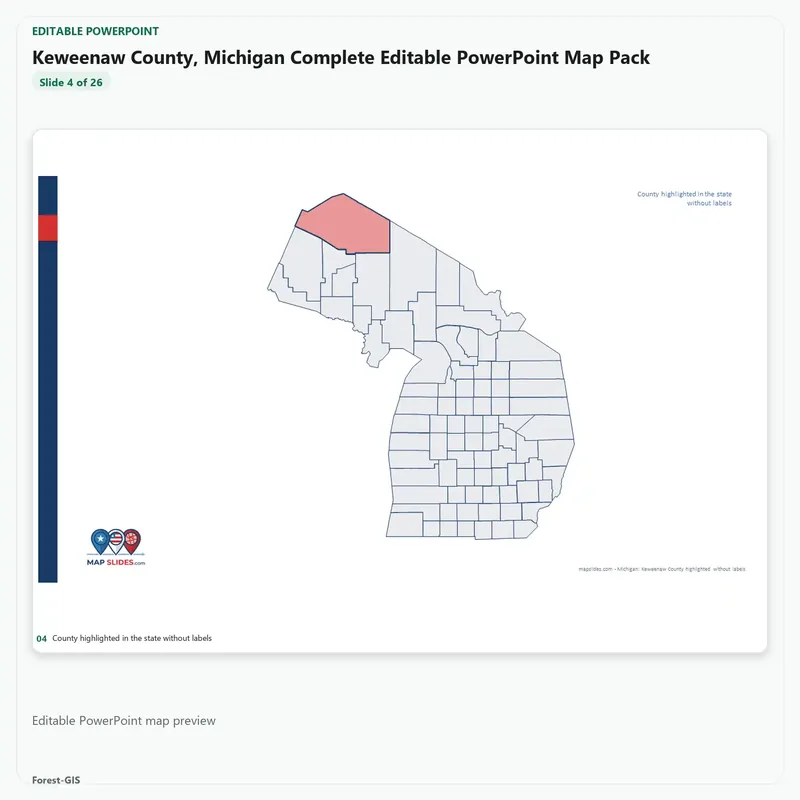Keweenaw County, Michigan Editable Map Pack - Image 4