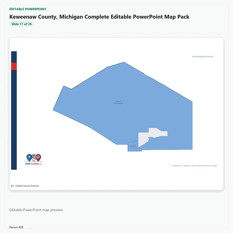 Keweenaw County, Michigan Editable Map Pack - Image 5