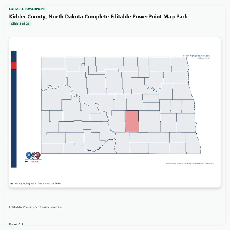 Kidder County, North Dakota Editable Map Pack - Image 4