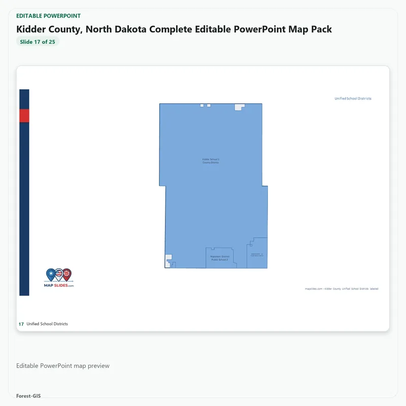 Kidder County, North Dakota Editable Map Pack - Image 5