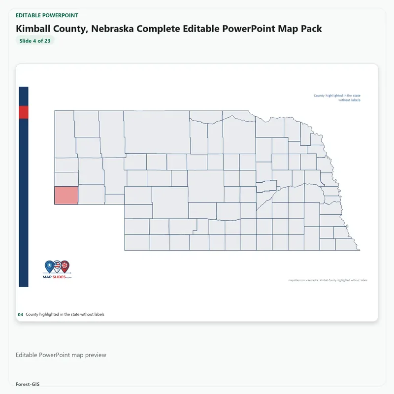 Kimball County, Nebraska Editable Map Pack - Image 4