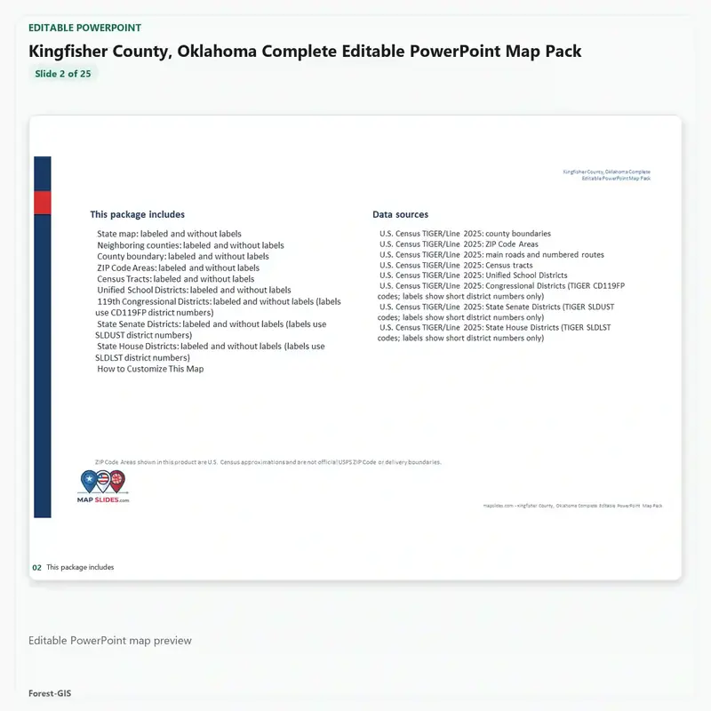 Kingfisher County, Oklahoma Editable Map Pack - Image 3