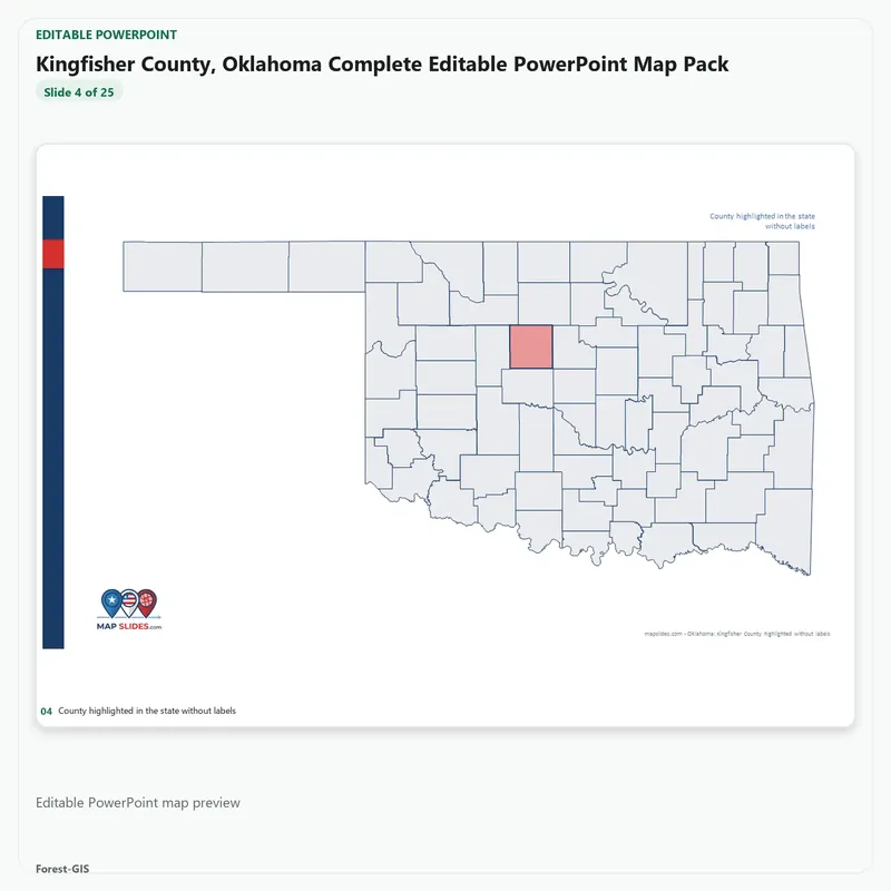 Kingfisher County, Oklahoma Editable Map Pack - Image 4