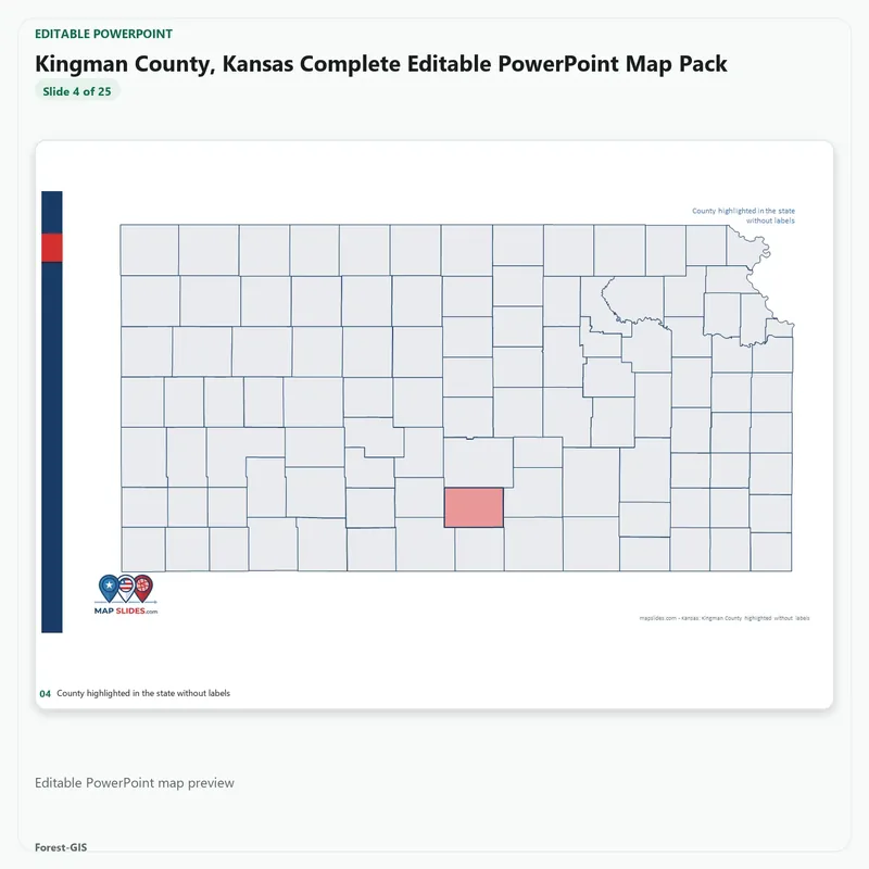 Kingman County, Kansas Editable Map Pack - Image 4