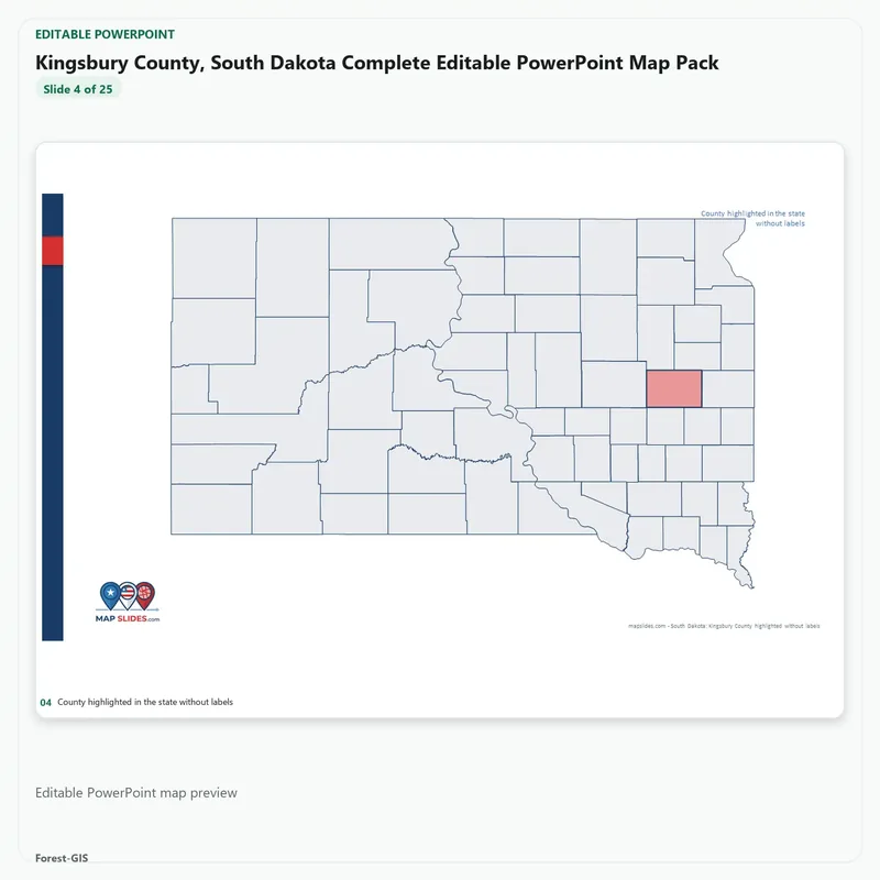 Kingsbury County, South Dakota Editable Map Pack - Image 4