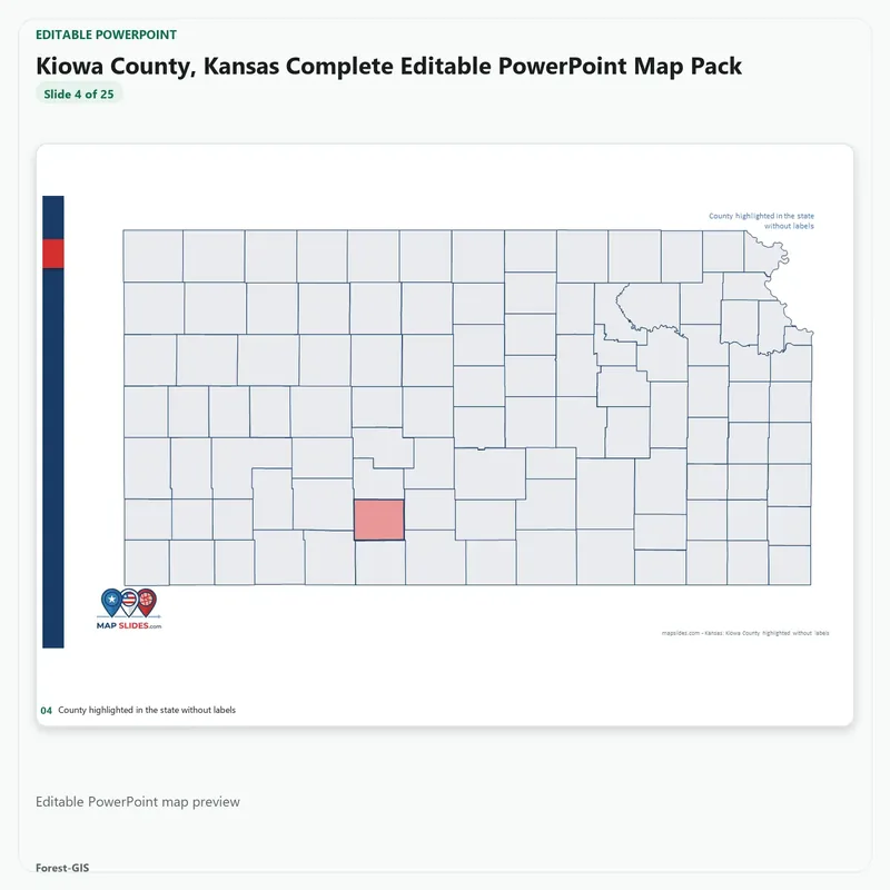 Kiowa County, Kansas Editable Map Pack - Image 4
