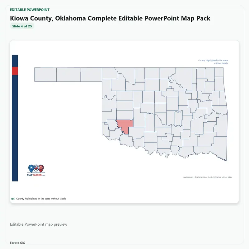 Kiowa County, Oklahoma Editable Map Pack - Image 4