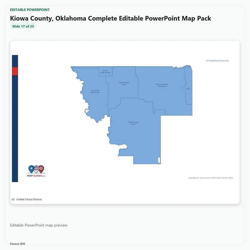 Kiowa County, Oklahoma Editable Map Pack - Image 5