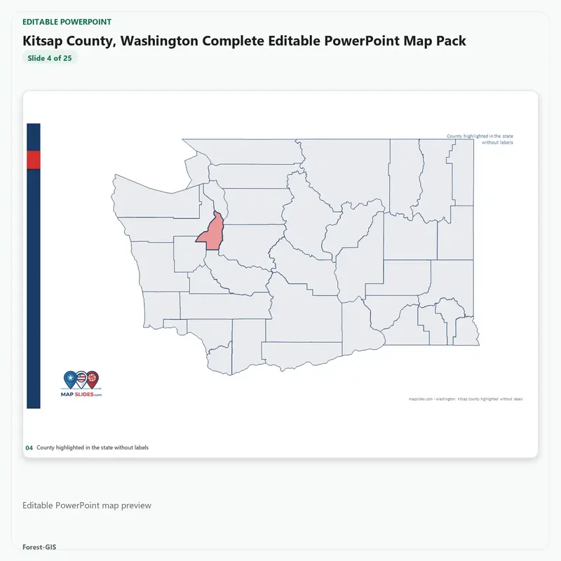 Kitsap County, Washington Editable Map Pack - Image 4